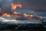 Východ slunce nad Reykjavíkem