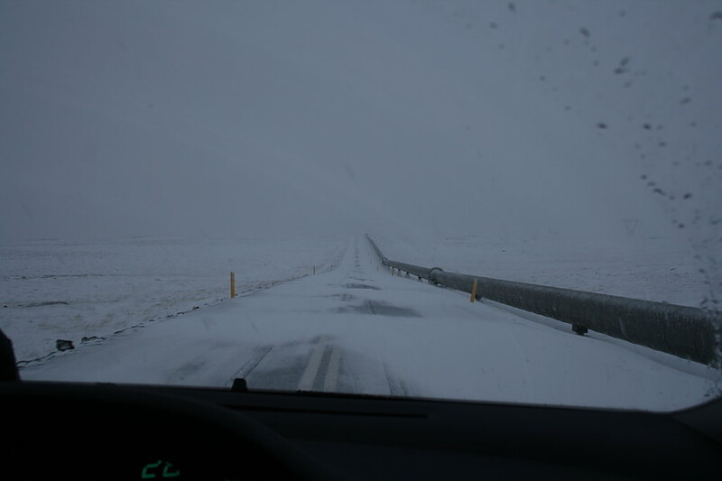 "Obtížně sjízdná silnice" směrem na Nesjavellir