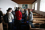 Zmáčení a zmrzlí v kostele v Kirkjubø
