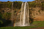 Seljalandsfoss v západu slunce